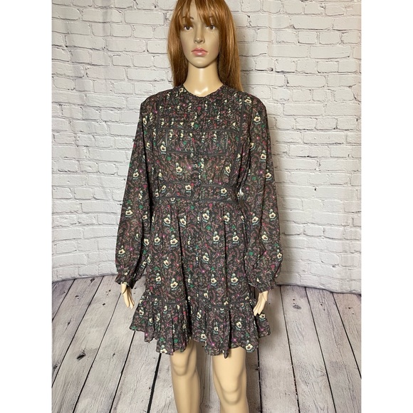 NWT New $348 Joie Charmesse Cotton Printed Mini Dress Size 6 - Picture 2 of 14